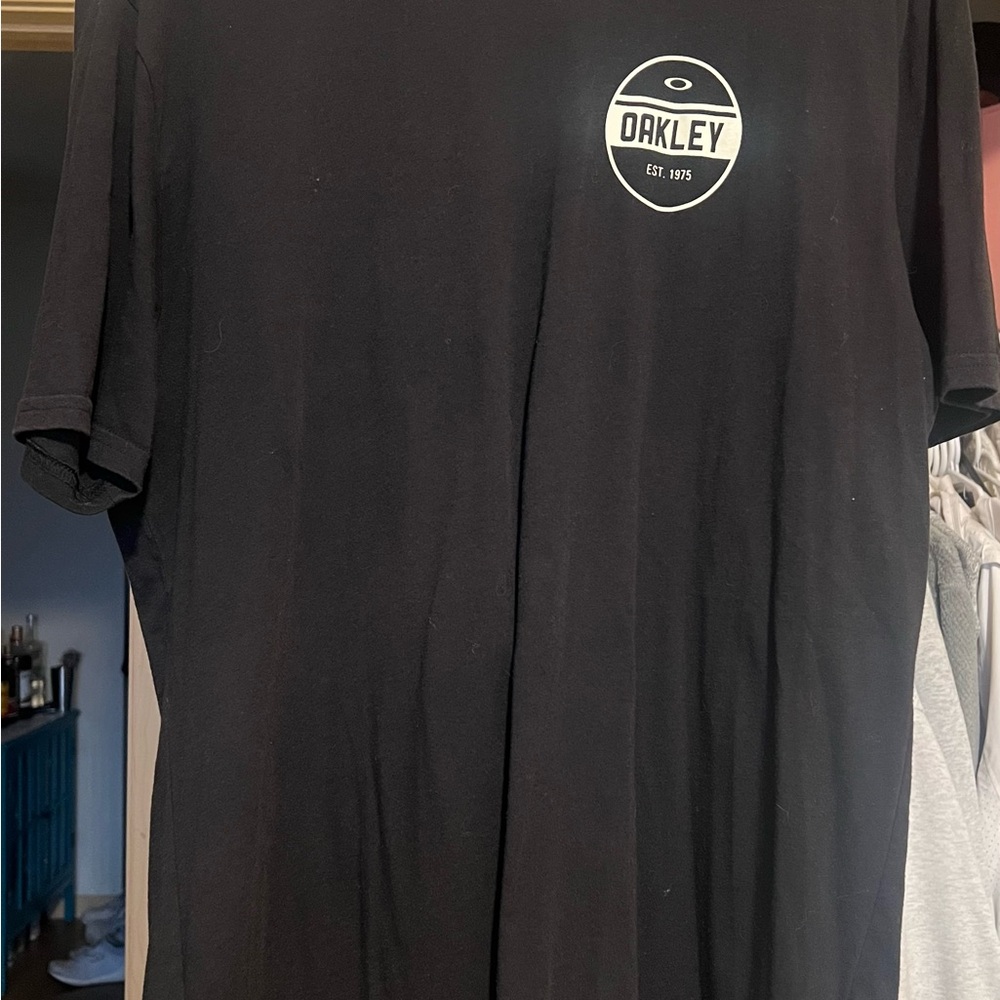 Oakley Black Short Sleeve Logo Tee with White Chest Emblem
